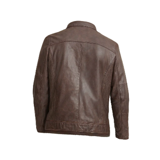 Men’s Brown Moto Biker Leather Jacket