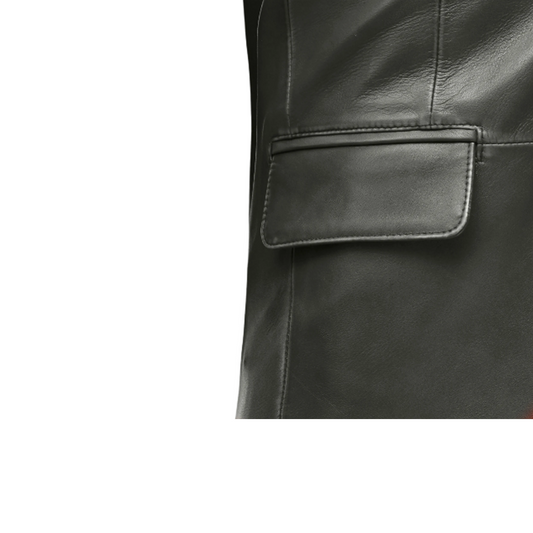 Mens Rubbed Charcoal Leather Blazer