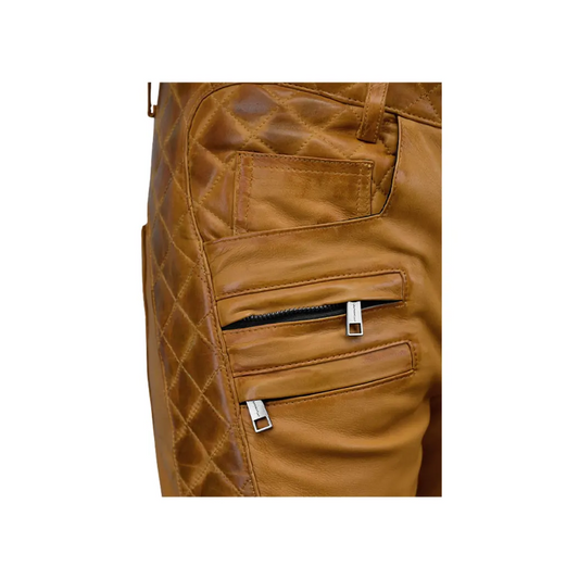 Men’s Outlaw Burnt Mustard Leather Pants