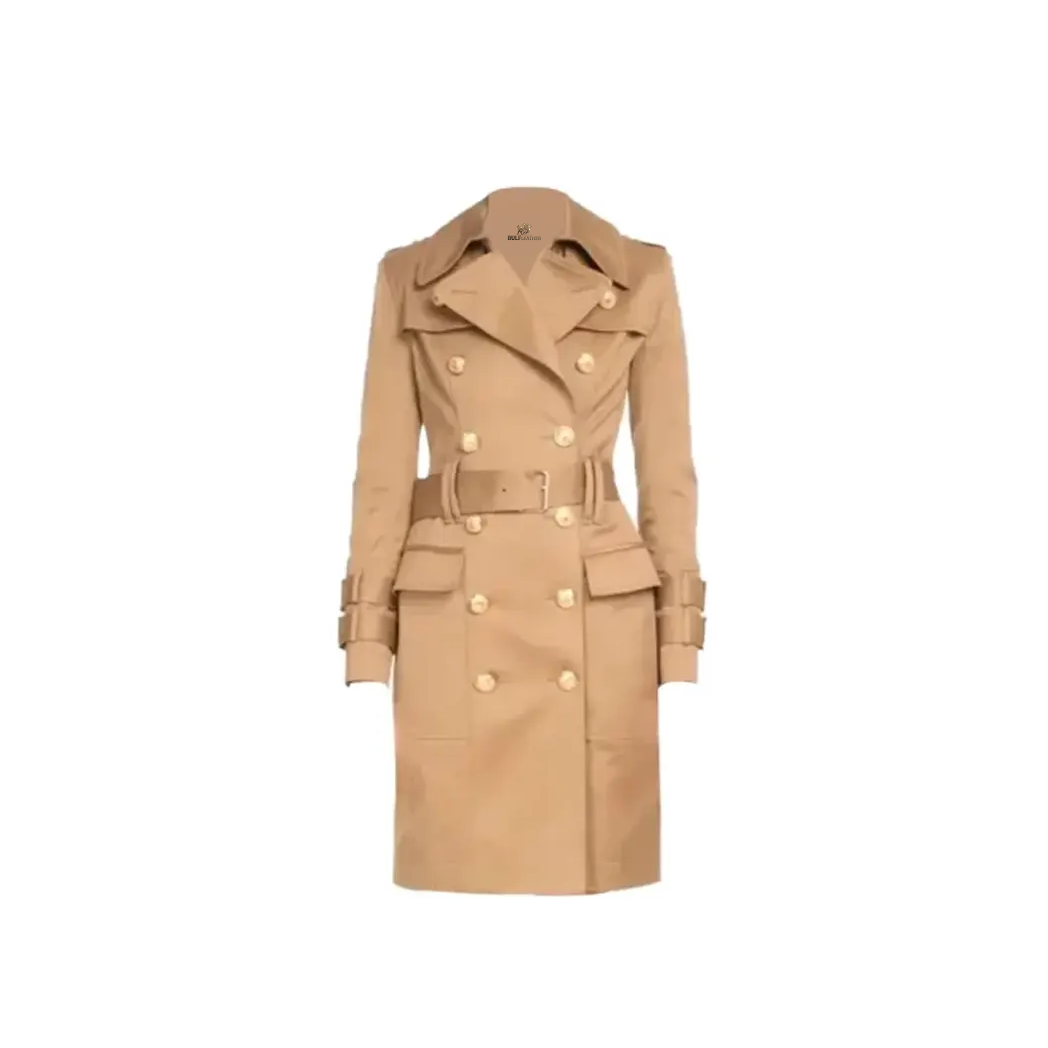 Women's Beige Tan Camel Belted Trench Coat
