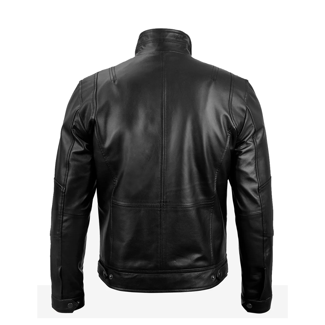 Men’s Top Notch Black Biker Style Leather Jacket