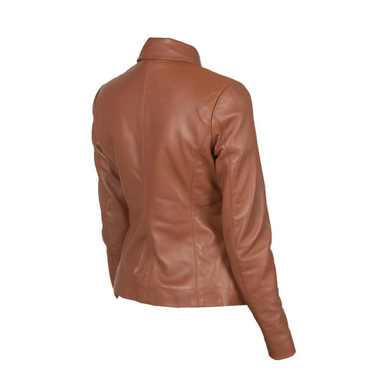 Women's Colette Brown Leather Jacket