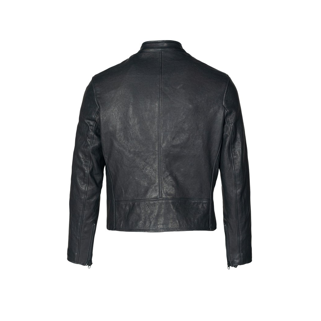 Men’s Black Tanned Lambskin Cafe Racer Jacket