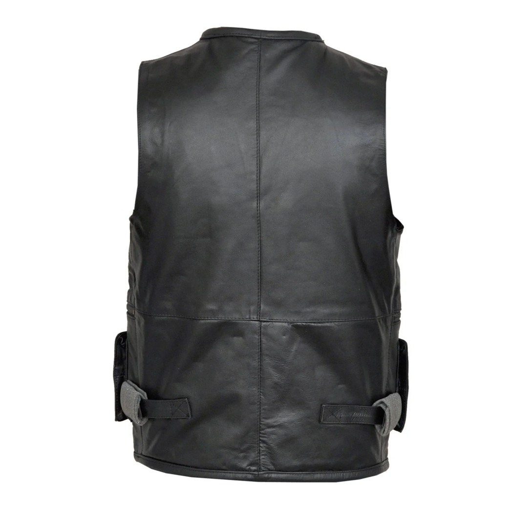 Men’s Vintage Brown Biker Leather Vest