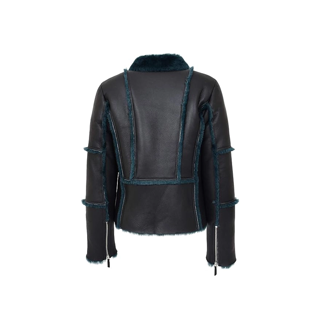 Womens Real Sheepskin Aviator Jacket