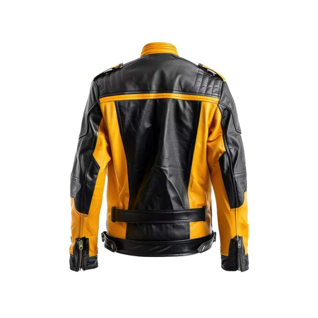 Men Vintage Cafe Racer Retro Leather Jacket