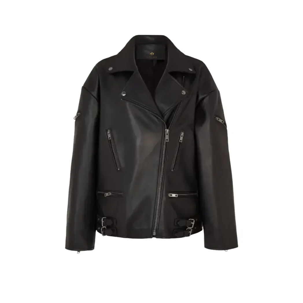 Women’s Oversized Leather Biker Jacket