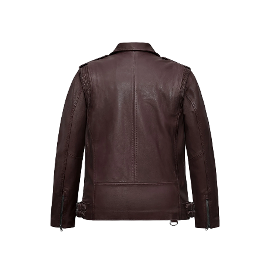 Mens Falcon Burgundy Rider Leather Jacket