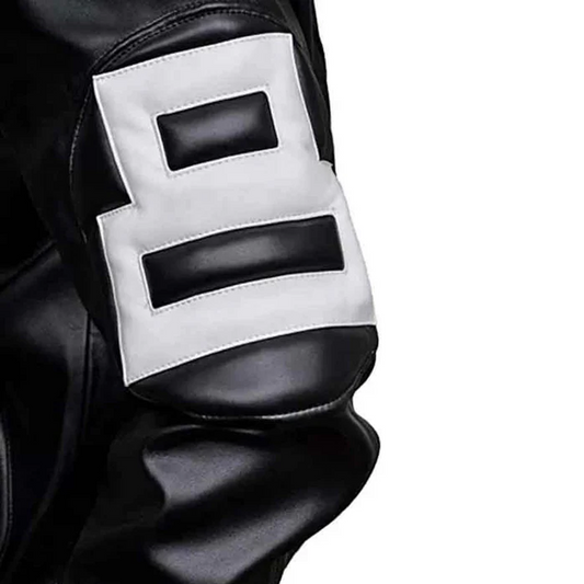 Men’s 8 Ball Classic Black Leather Bomber Jacket