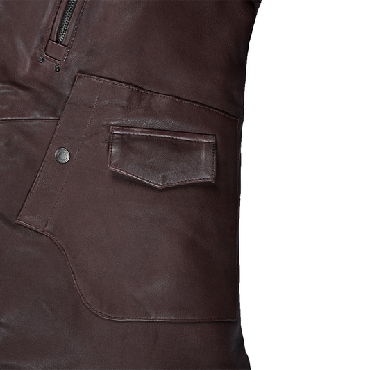 Mens Falcon Burgundy Rider Leather Jacket
