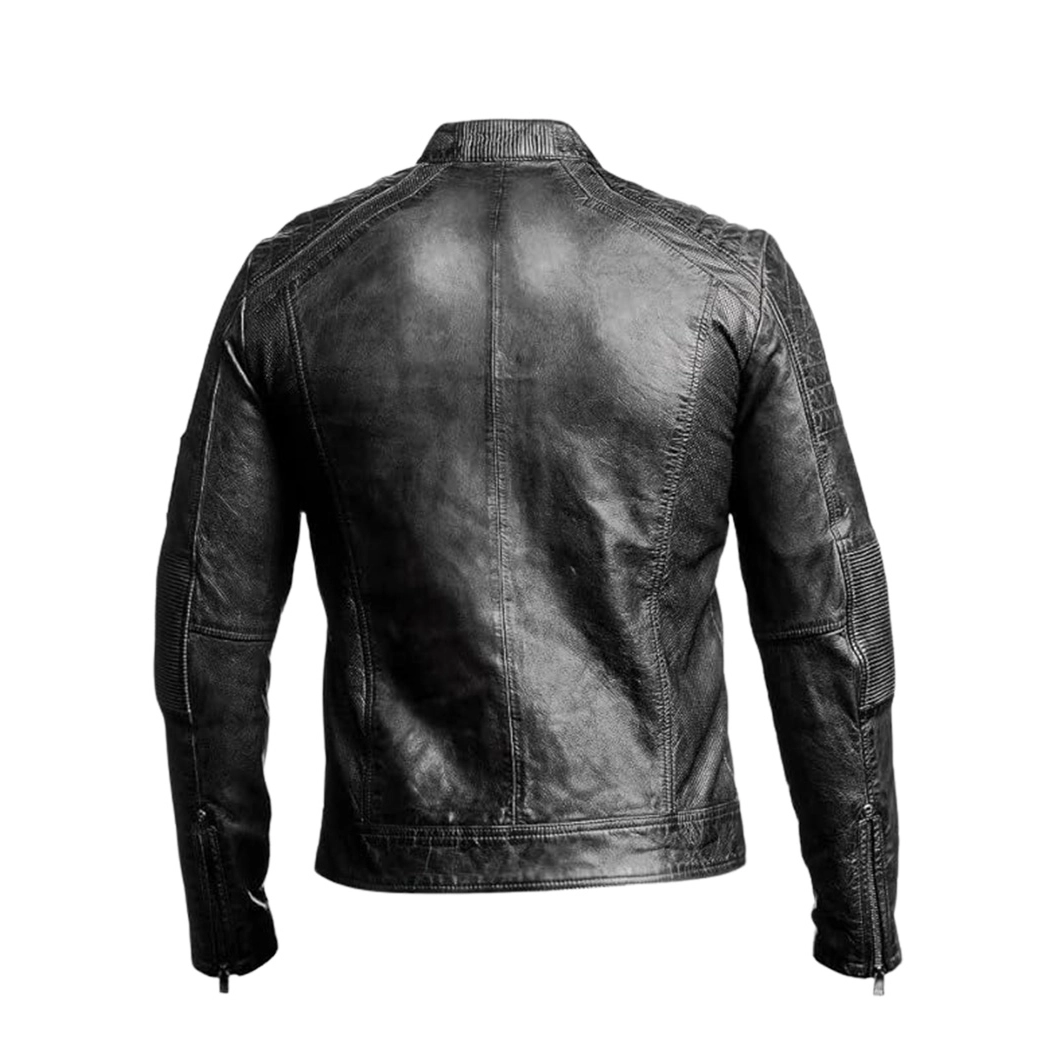 Men Black Biker Jacket