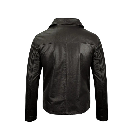 Men Turn Down Slimfit Black Jacket