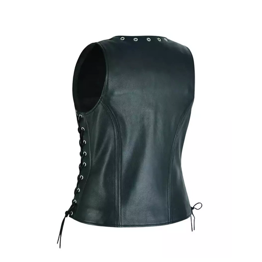 Women Motorcycle Leather Vest