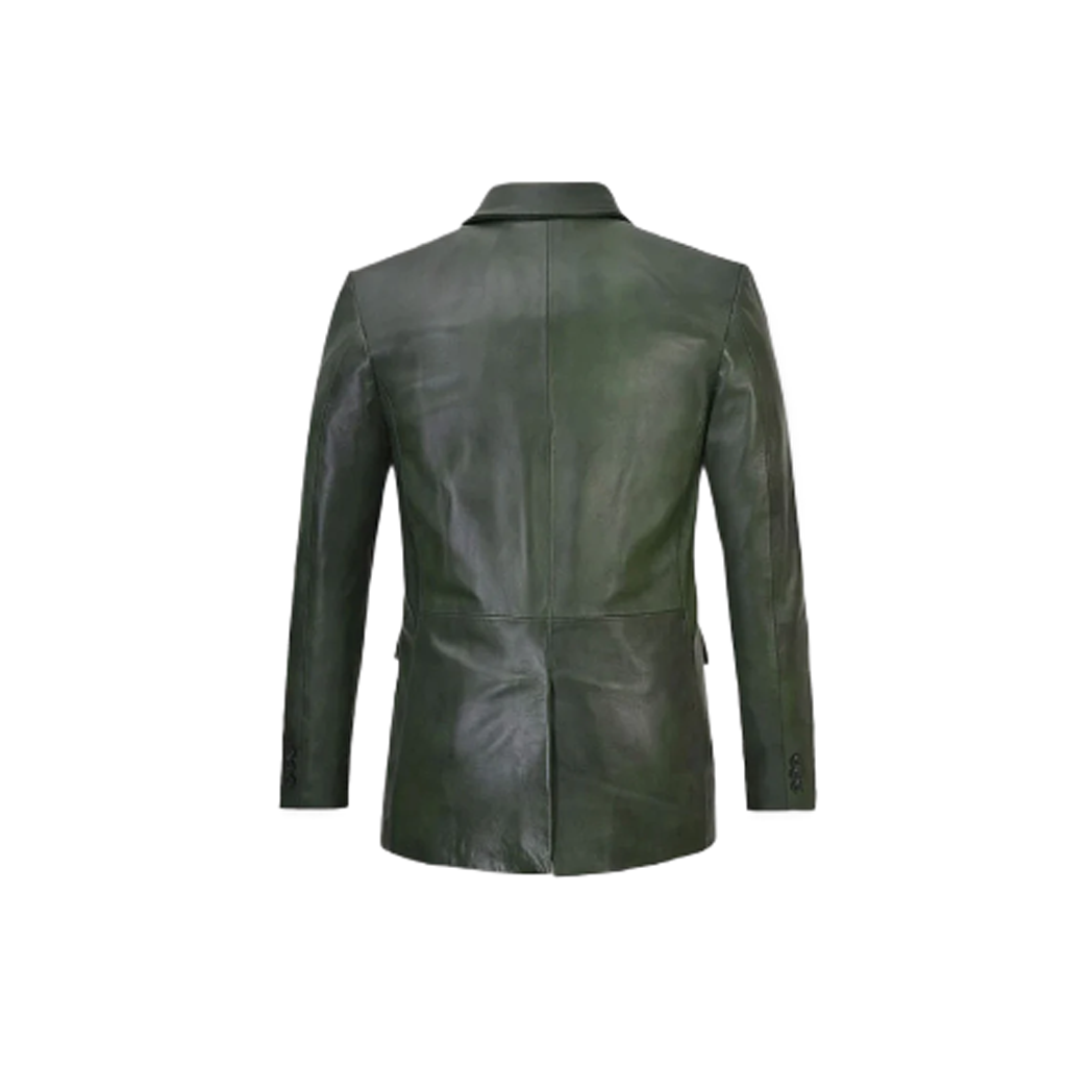 Men’s Spanish Green Leather Blazer