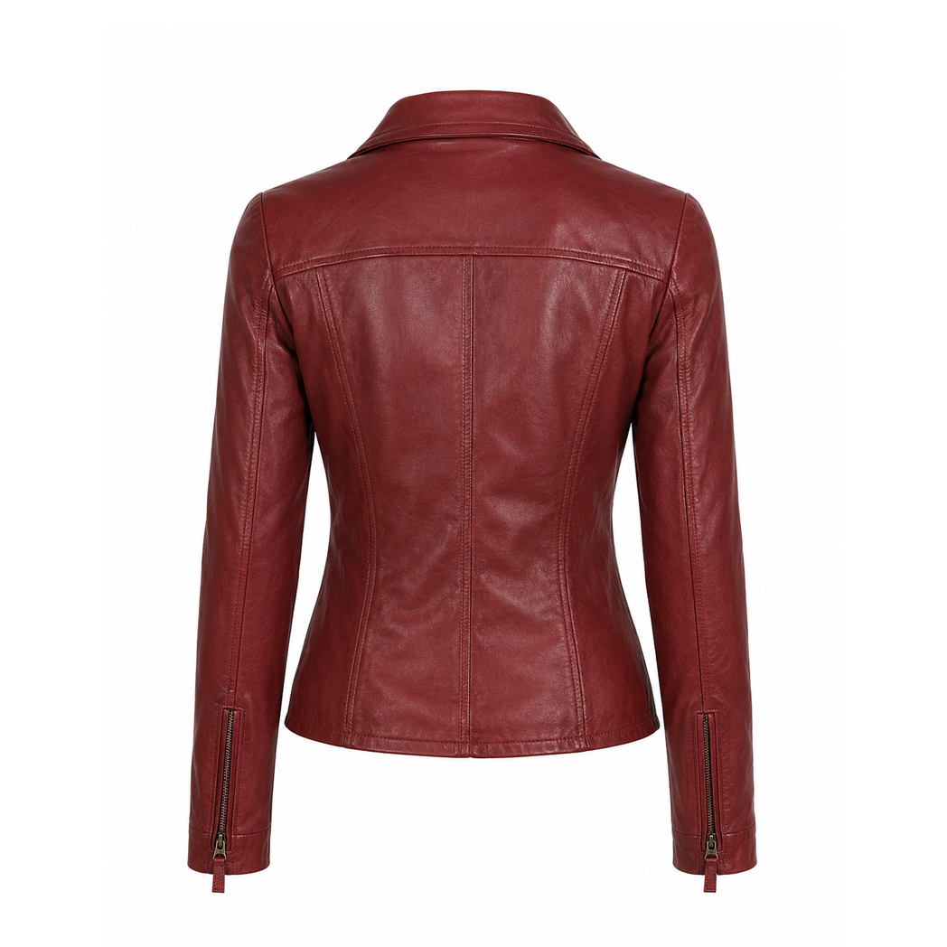Red Womens Leather Jacket