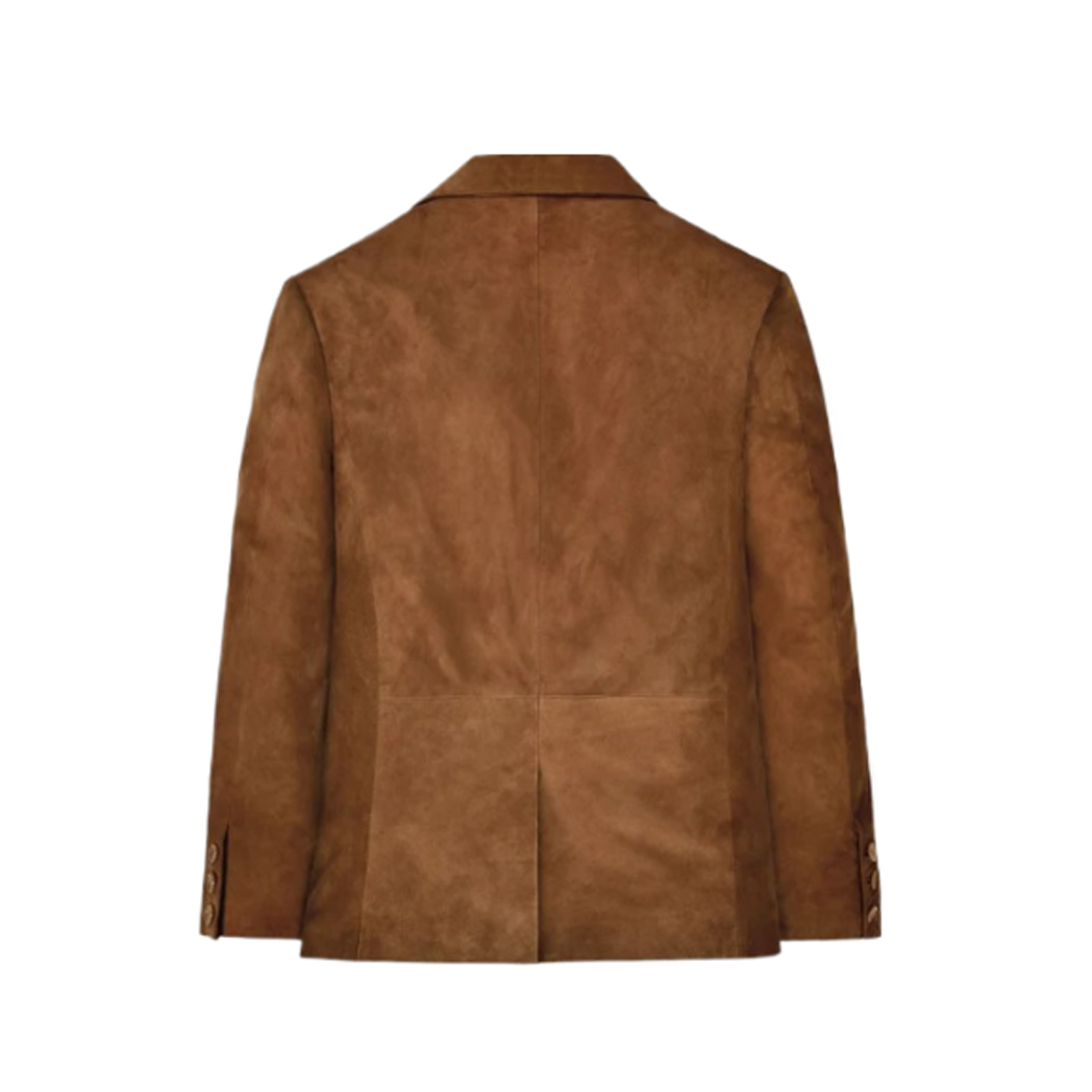 Mens Brown Suede Leather Blazer