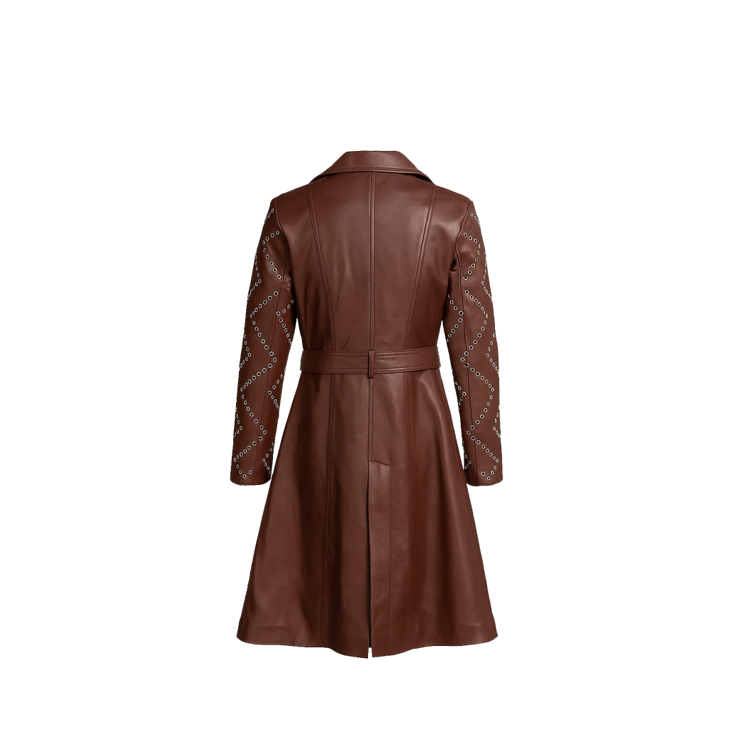 Women’s Missoni Maroon Leather Trench Coat