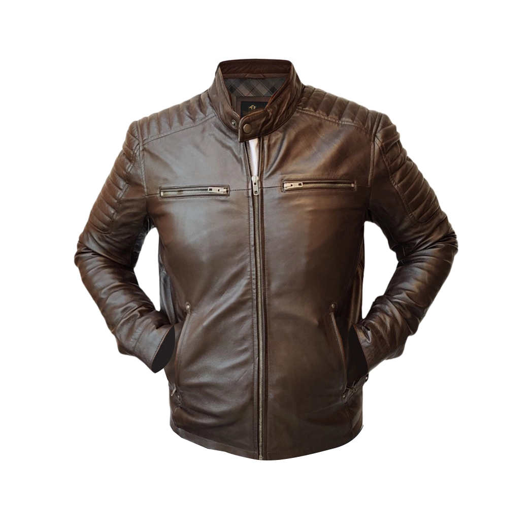 Men Handmade Slim Fit Leather Jacket