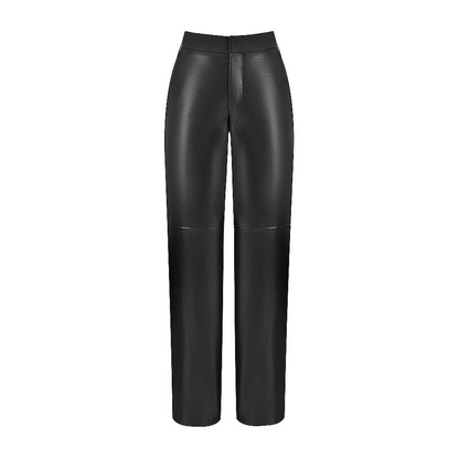 Women Premium Black Leather Trousers
