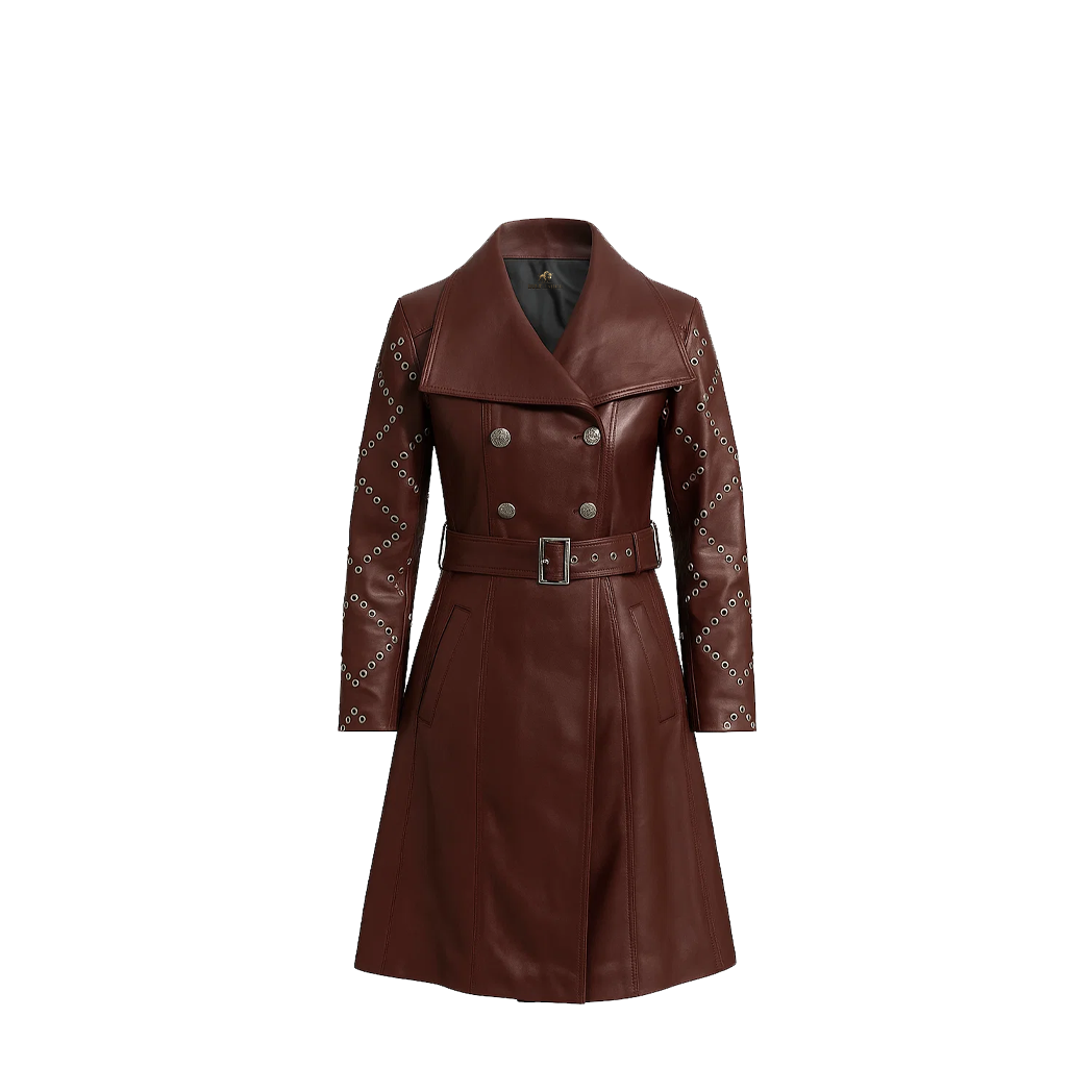 Women’s Missoni Maroon Leather Trench Coat