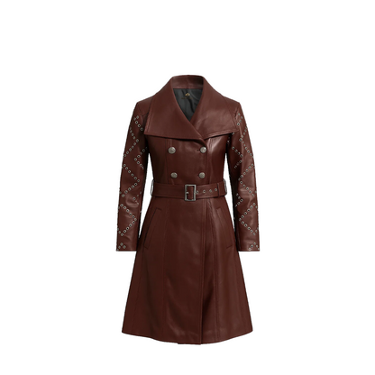 Women’s Missoni Maroon Leather Trench Coat