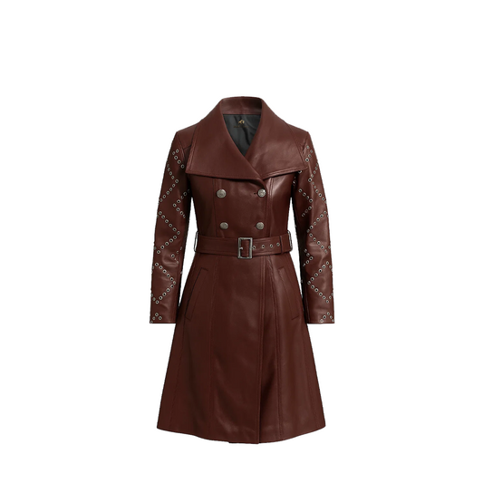 Women’s Missoni Maroon Leather Trench Coat