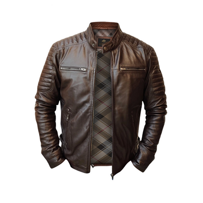 Men Handmade Slim Fit Leather Jacket