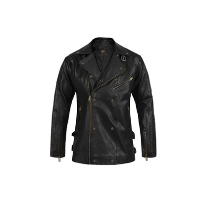 Mens Biker Black Leather Jacket