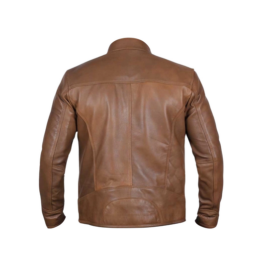 Men Camel Dodge Biker Jacket
