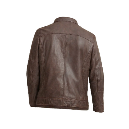 Men’s Brown Moto Biker Leather Jacket