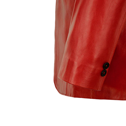 Mens Red Hampton Leather Blazer