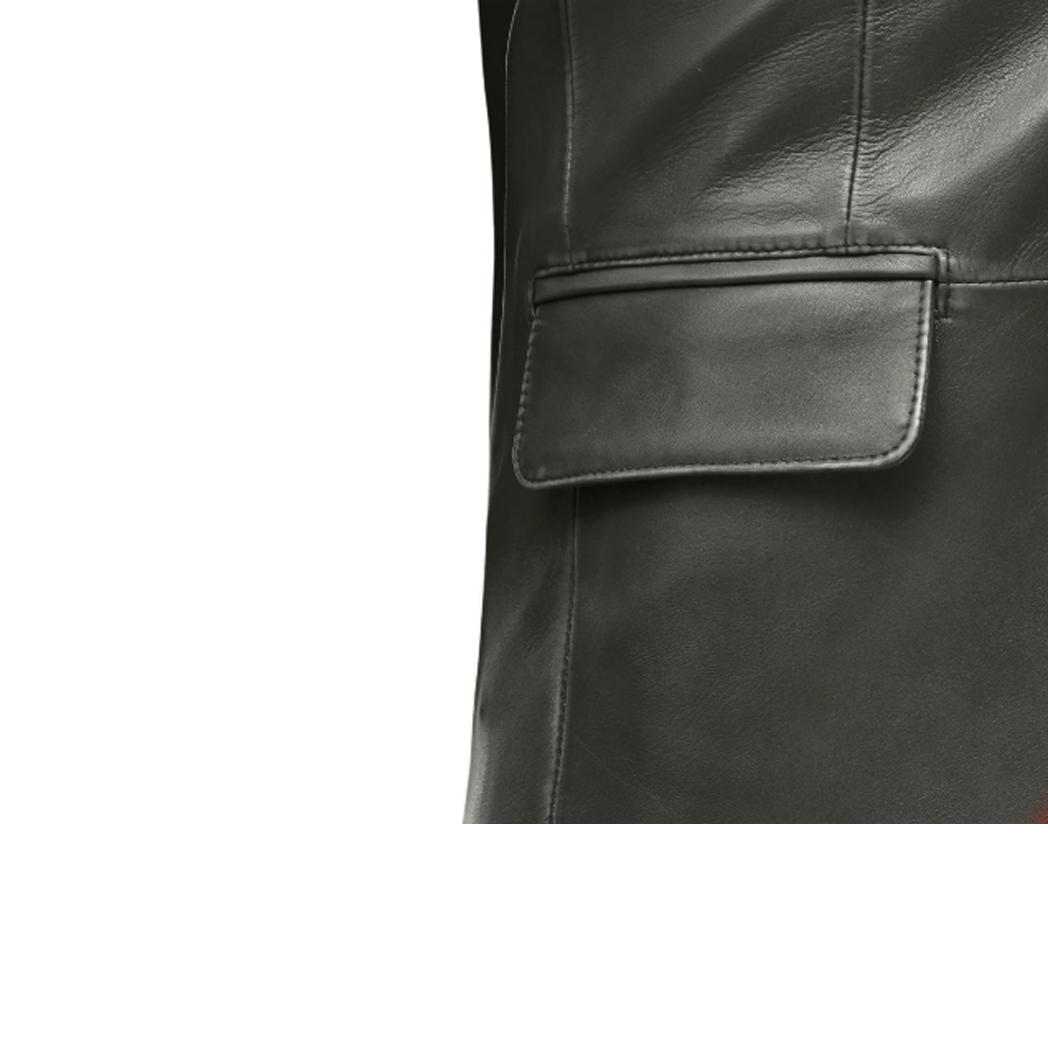Mens Rubbed Charcoal Leather Blazer