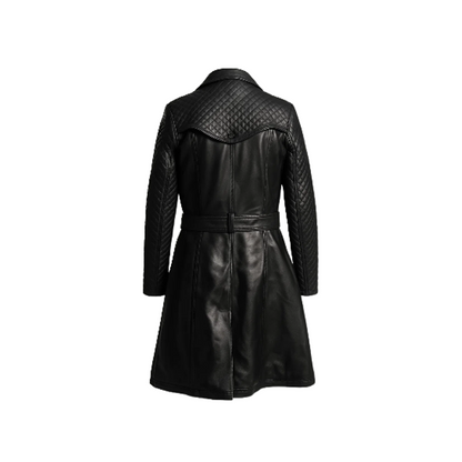 Women’s Sweet Susan Black Leather Trench Coat