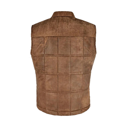 Men’s Brown Buff Padded Leather Vest