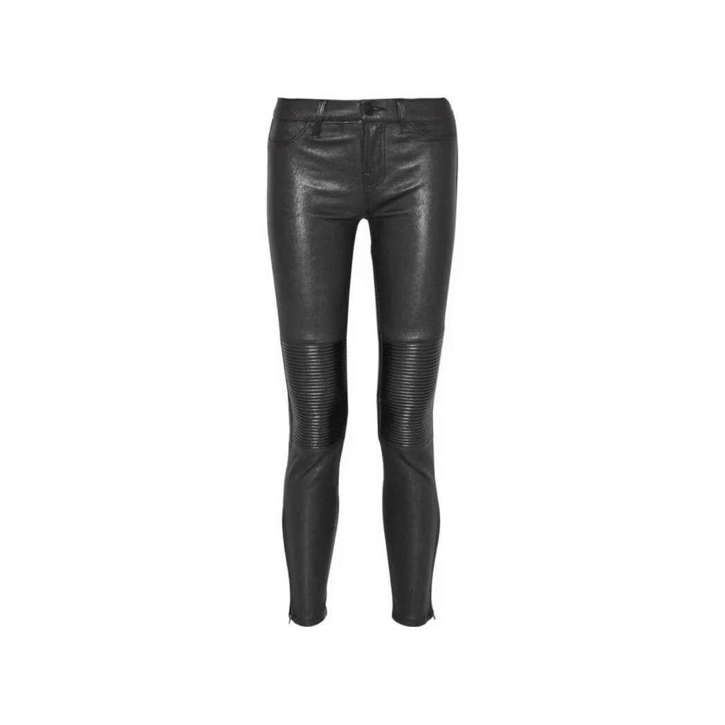 Womens Real Lambskin Leather Skinny Pants