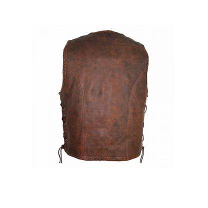 Men’s Brown Cowhide Biker Leather Vest