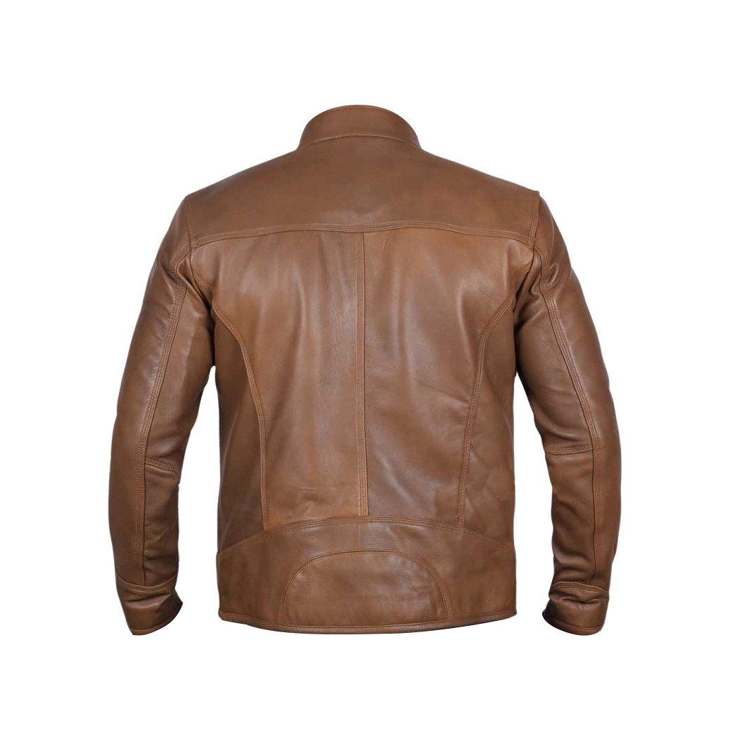 Men Camel Dodge Biker Jacket