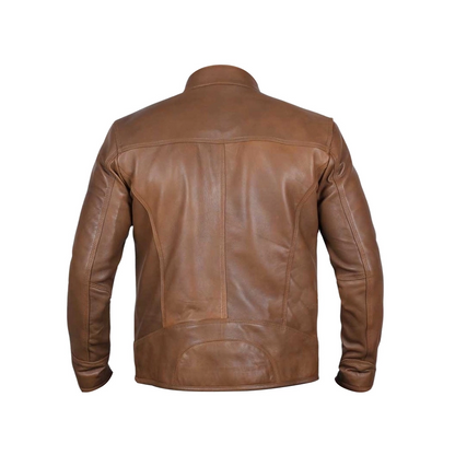 Men Camel Dodge Biker Jacket