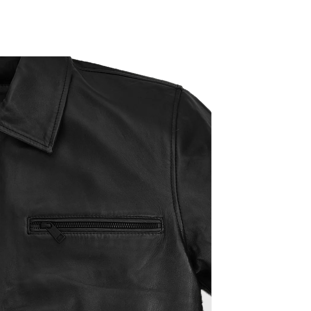 Mens Christian Bale Black Leather Jacket