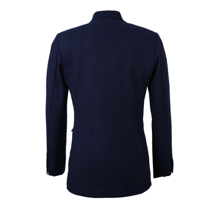 Women’s Notch Lapel Navy Blue Wool Blazer