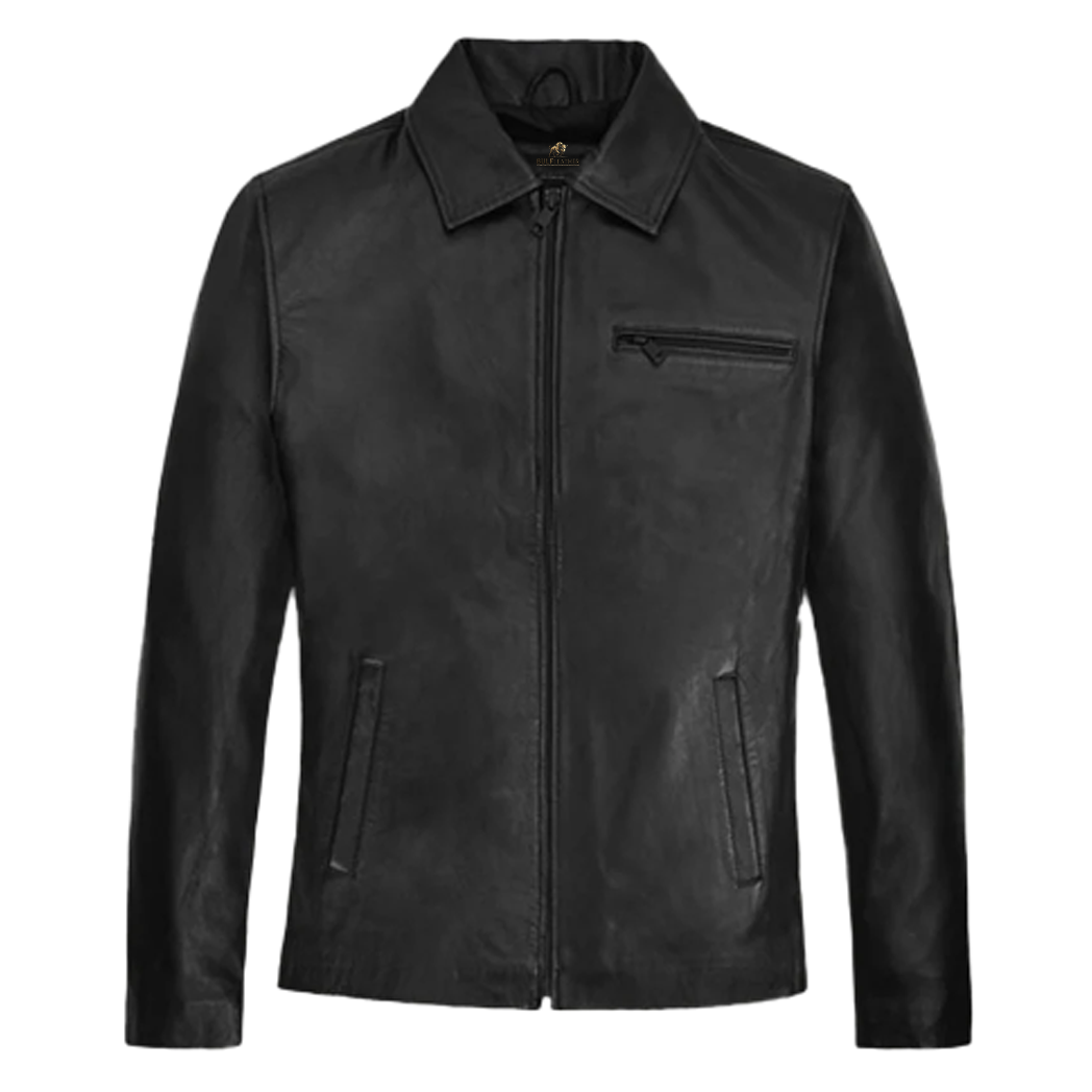 Mens Christian Bale Black Leather Jacket