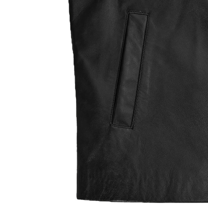 Mens Christian Bale Black Leather Jacket