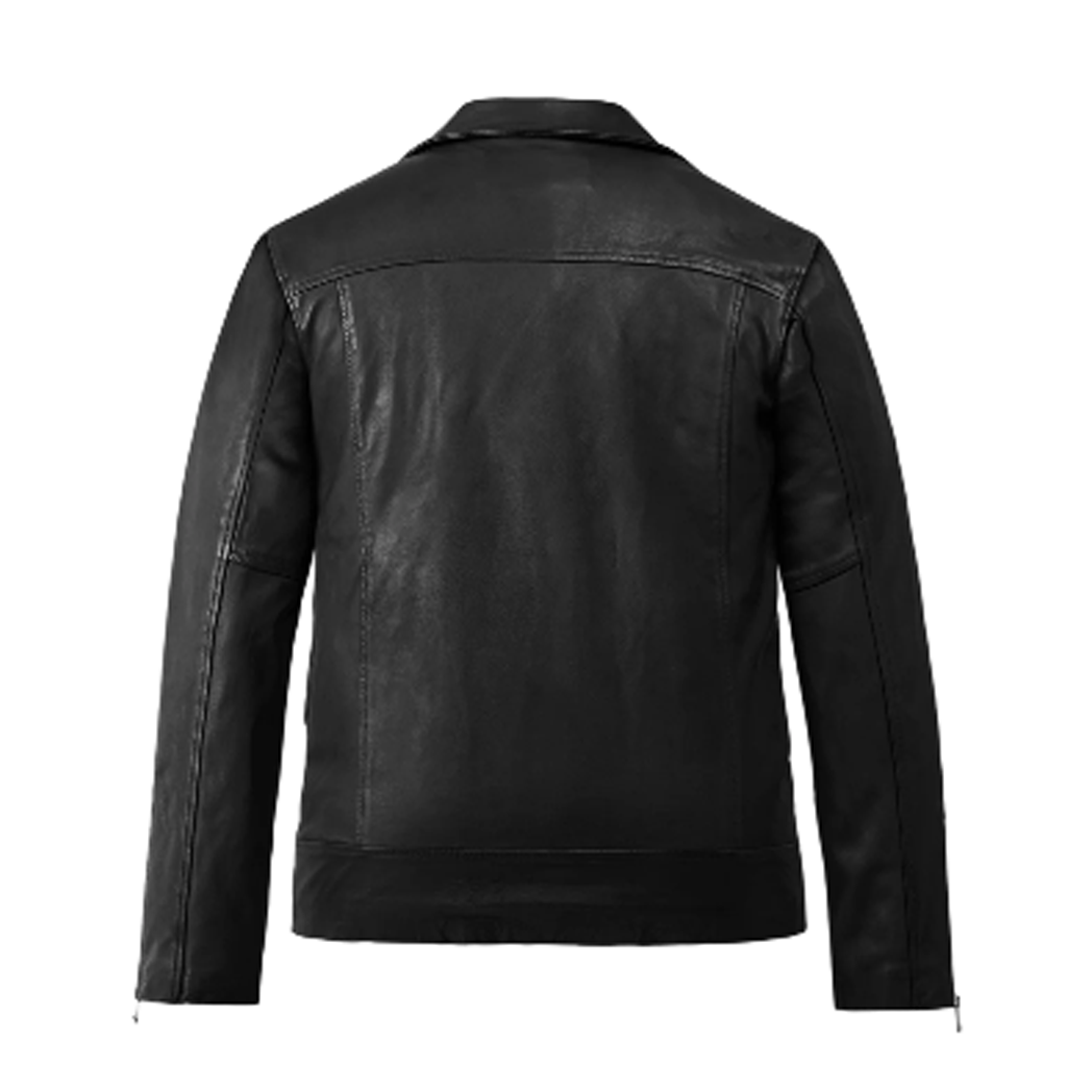 Mens Dauntless Black Biker Leather Jacket