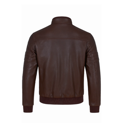 Mens Brown Leather Biker Jacket