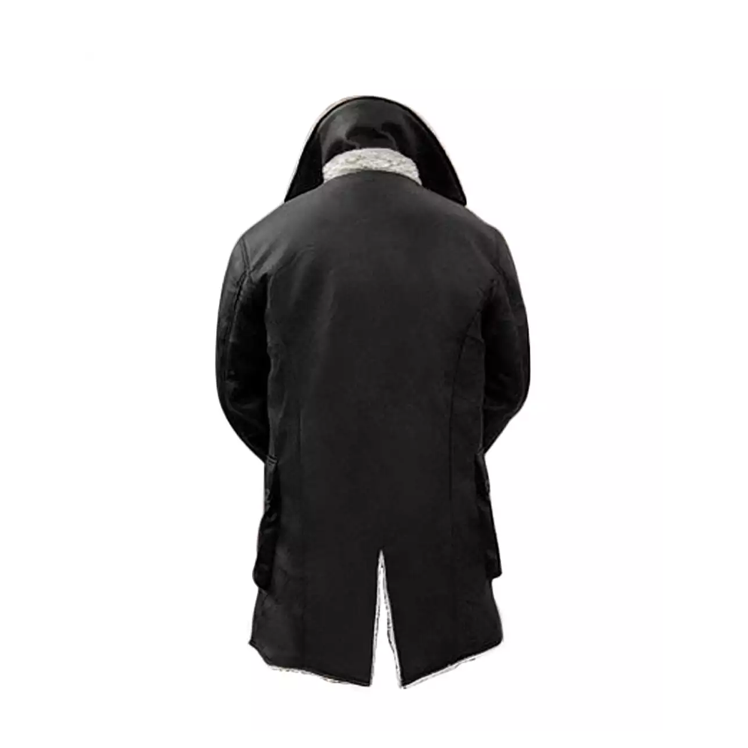 Men’s Black Bane Sherpa Leather Coat