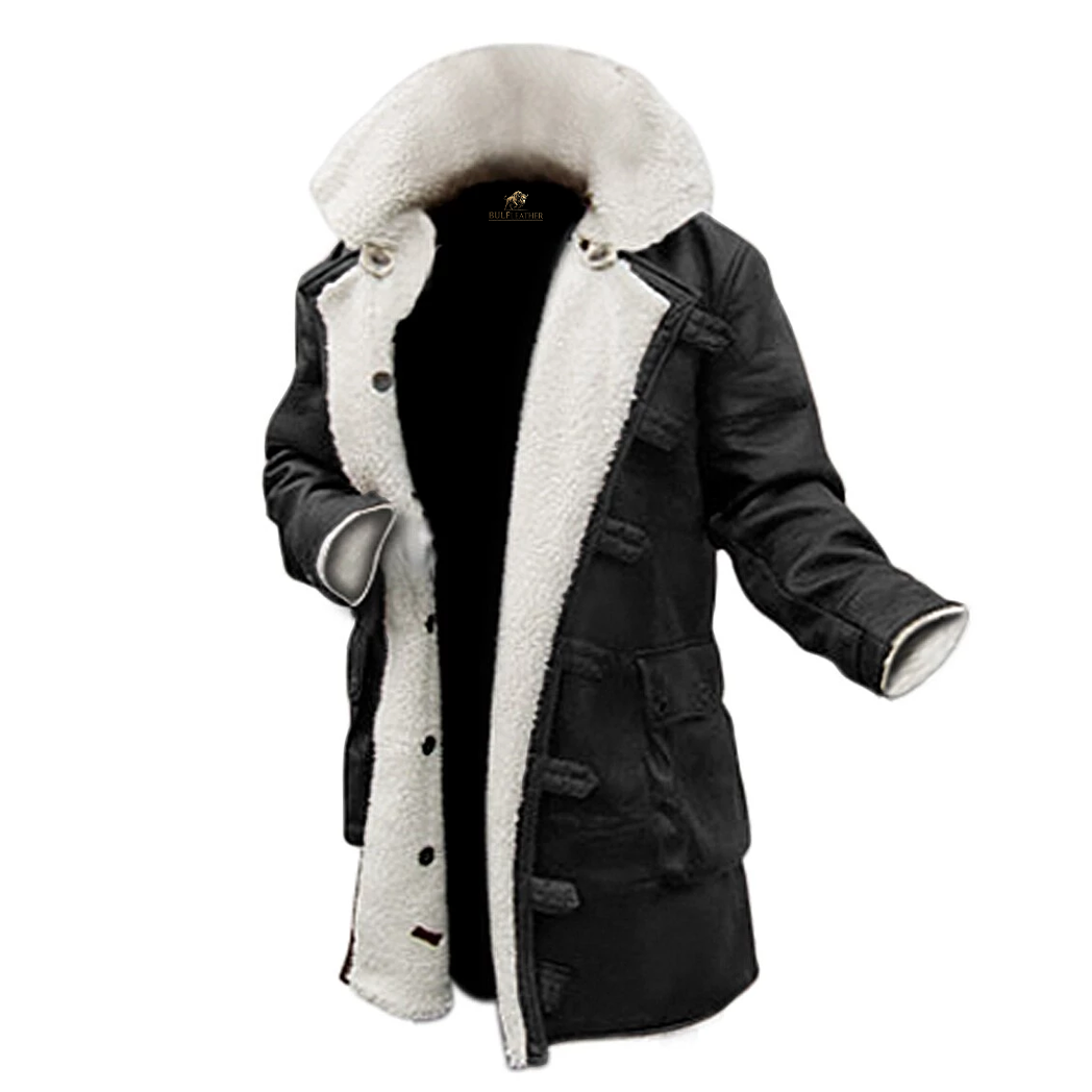 Men’s Black Bane Sherpa Leather Coat