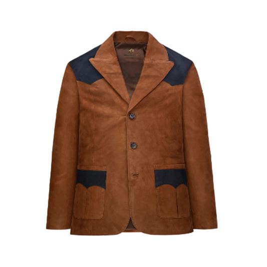 Mens Suede Western Leather Blazer