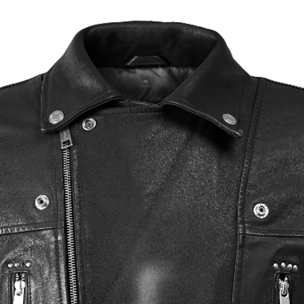 Mens Dauntless Black Biker Leather Jacket