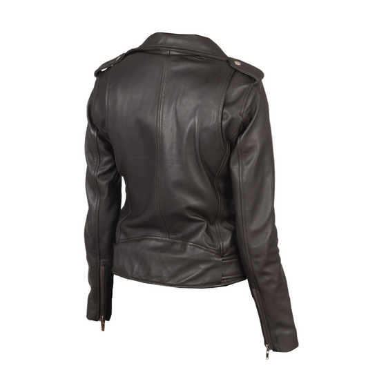 Women Alison Brown Biker Jacket