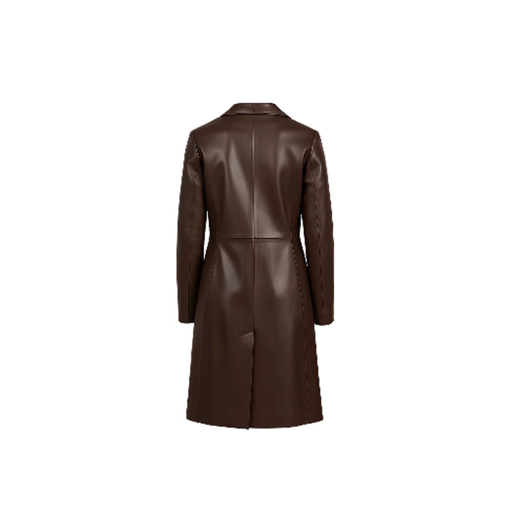 Womens Brown Real Leather Coat